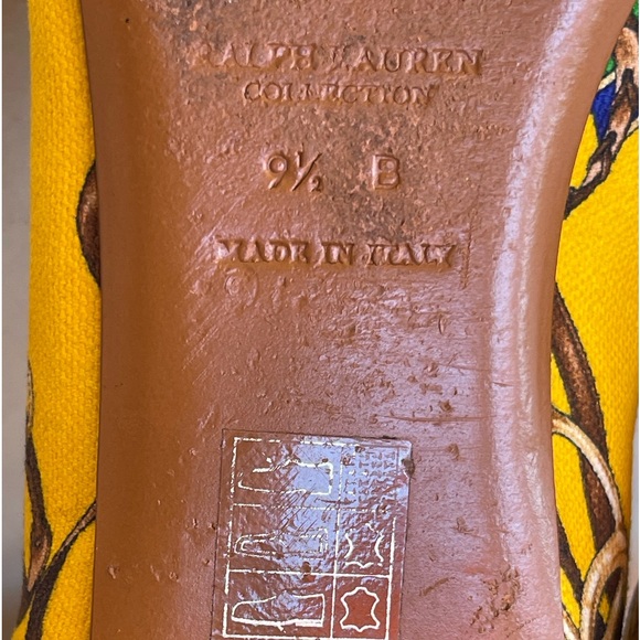 RALPH LAUREN COLLECTION Purple Label Yellow Equestrian Horse Bit Flats 9.5 ITALY - Picture 11 of 12